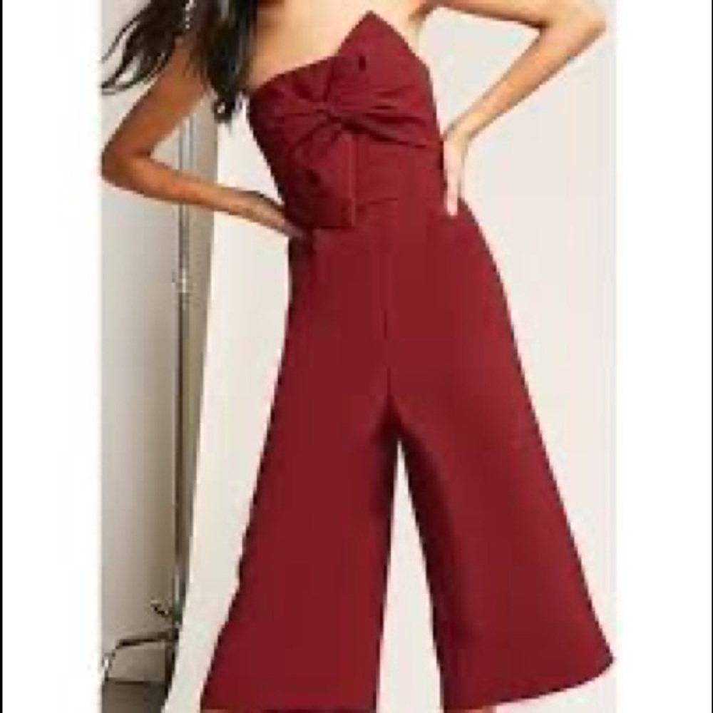 NWT soieblu red bow jumpsuit size small